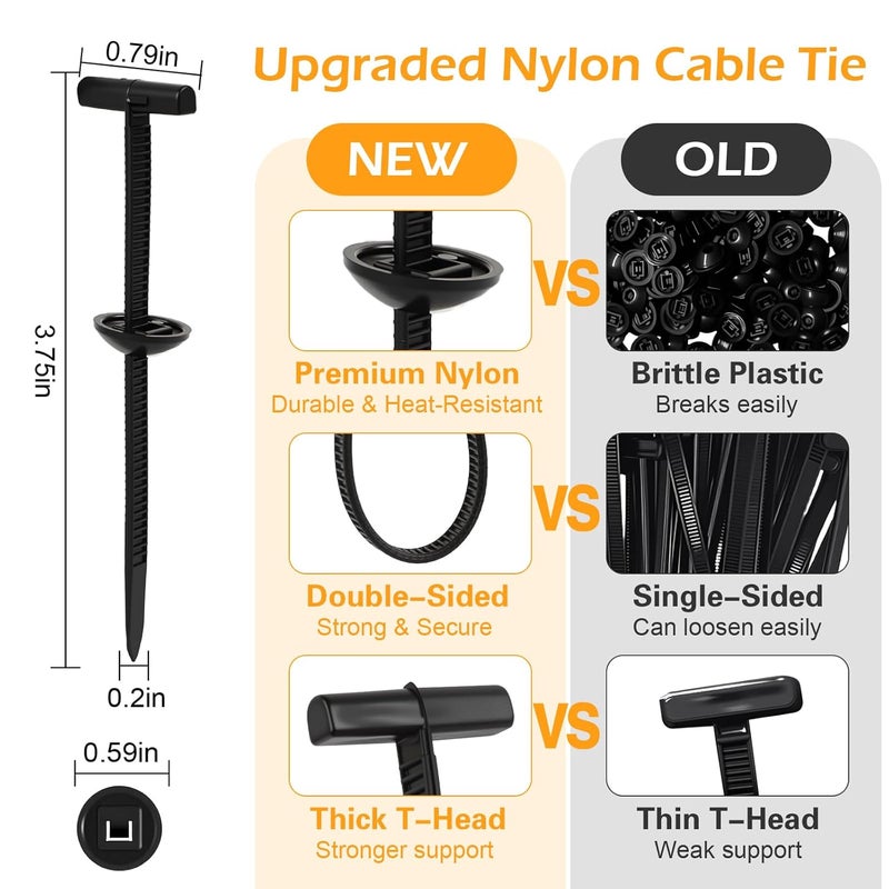 Nistarce Upgrade Nylon Universal Cable Tie Buckle with Clear Storage Box – Cable Tie Buckle Zip Tie Clips for Car Fender, Engine Cover, Mudguard Fastener, Automotive Replacement Screw Fixing, 100PCS - Image 2